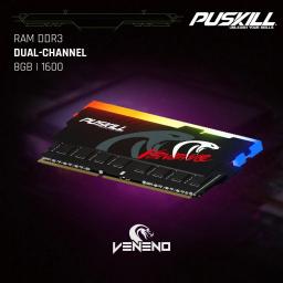 Memória RAM PUSKILL Memória RAM RGB DDR3 8GBx2 1600MHz 12800S Udimm Dual Channel DIMM Desktop Rams - Image 5