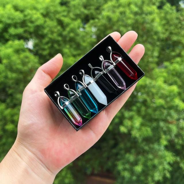 Cristais de Chakra em Forma de Bala para Joias e Decoração - Conjunto de 7 Peças para Cura e Presentes de Natal e Aniversário