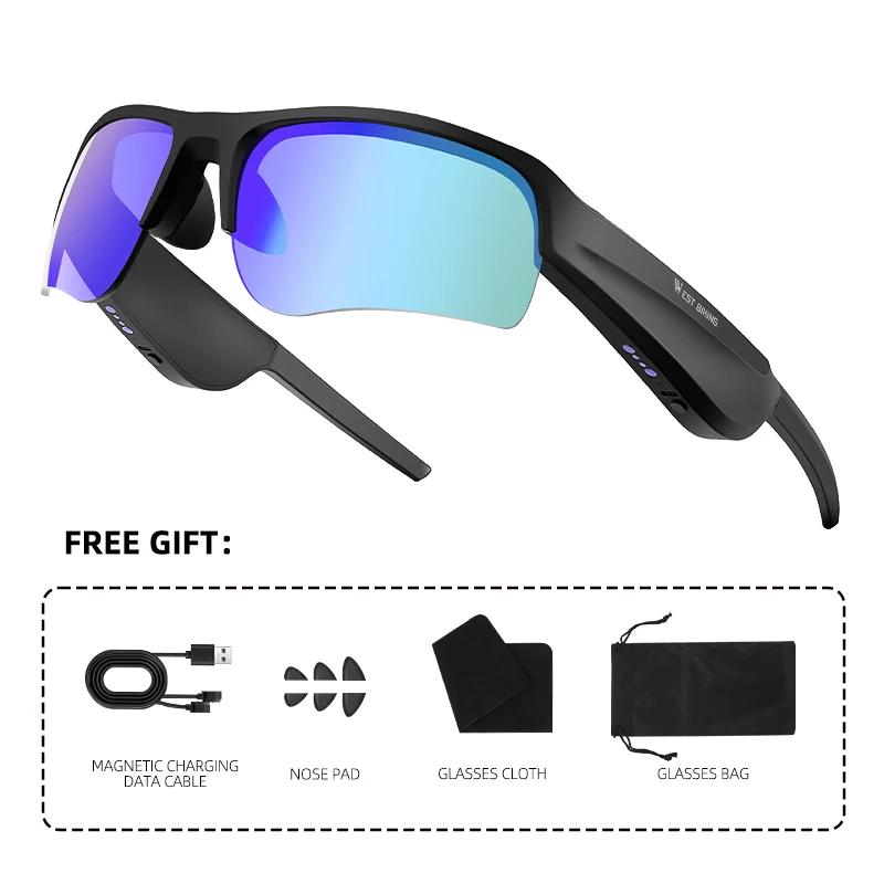 West Biking Smart Bluetooth Óculos, Fones De Ouvido, Áudio Chamando Óculos De Sol, Esportes Fones De Ouvido Estéreo, Música, UV400, Óculos De Ciclismo - Image 1