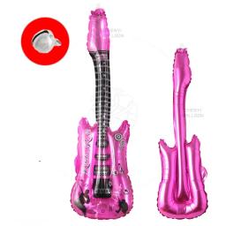 Balões infláveis de guitarra cartoon para crianças, festa de aniversário, brinquedo clássico, quente - Image 4