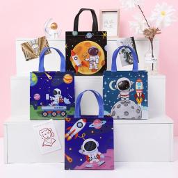 Sacola de compras reutilizável, tecido não tecido, série astronauta, sacos de presente para crianças, armazenamento de brinquedos, eco, dobrável - Image 1