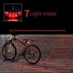 À prova dwaterproof água bicicleta ciclismo luzes traseiras led laser aviso de segurança luzes da bicicleta cauda acessórios luz - Image 2