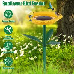 Girassol pássaro ao ar livre alimentador de plástico resistente às intempéries alimentador de beija-flor suprimentos para animais de estimação observador de pássaros selvagens decoração de jardim estaca - Image 2