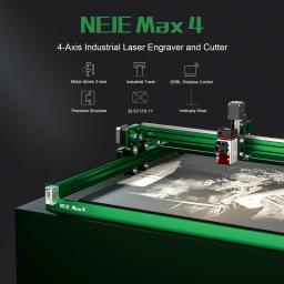 Novo neje max4 e80 gravador a laser e máquina de corte 4 eixos laser industrial grande área de trabalho 750*460mm cnc diy ferramentas para trabalhar madeira - Image 2