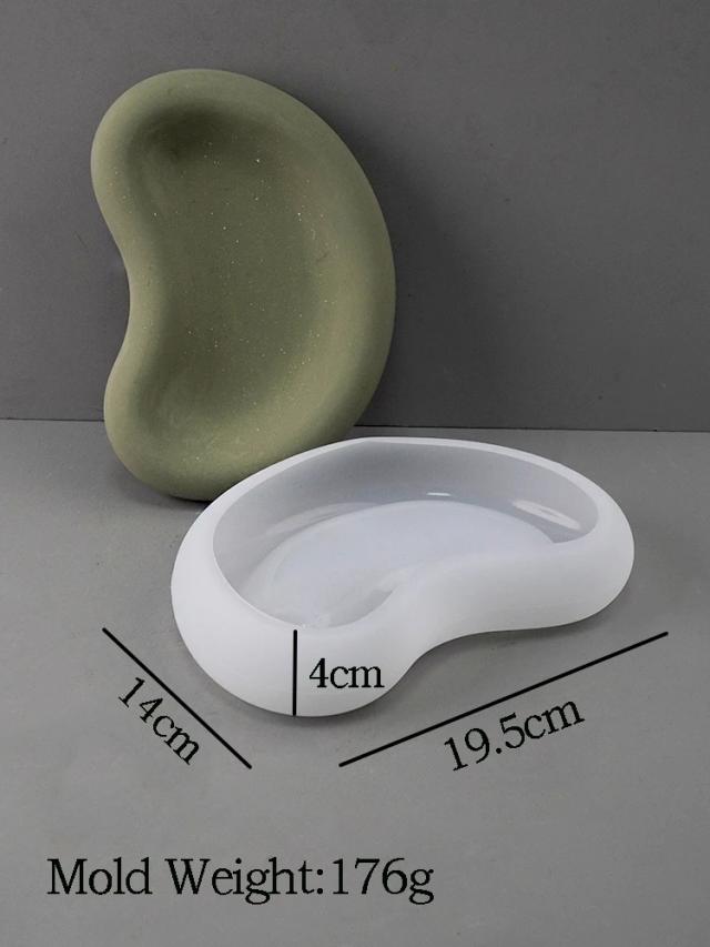 Bandeja Criativa de Armazenamento em Forma de Ervilha - Molde de Silicone para Gesso, Resina e Artesanato Decorativo