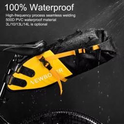 Newboler saco de bicicleta à prova dwaterproof água 13l grande capacidade sela saco ciclismo dobrável cauda saco traseiro mtb estrada tronco bikepacking - Image 3