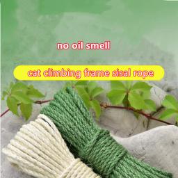 Corda de sisal para gato escalada, corda de cânhamo verde Handmade Cat Scratching Post, lixo DIY, cor primária, 6mm, 8mm x 20m - Image 3