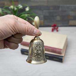 Metal Tone Hand Bell Alarme, Serviço de Mão, Chamada, Desktop, Chá, Jantar, Jogo, Natal - Image 2