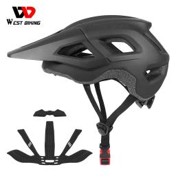 WEST BIKING-Capacete de Bicicleta Ultraleve para Homens e Mulheres, Chapéu de Bicicleta Respirável, Tampa Protetora de Segurança Ajustável, MTB Road Cycling Equipment - Image 1