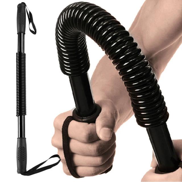 Barra de Resistência Power Twister Spring para Treinamento de Força em Braços, Peito e Abdômen - Equipamento de Exercício para Home Gym