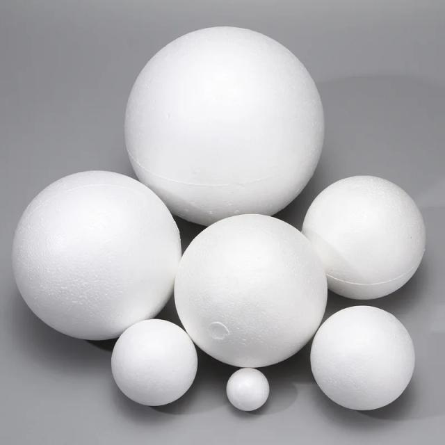 Bola de Espuma Branca para Artesanato e Decoração de Natal - Tamanhos Variados de 1 a 20 cm