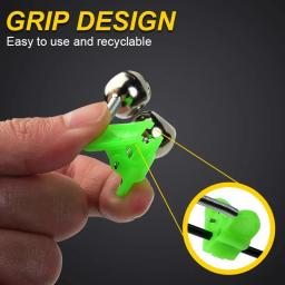 5 pçs/lote alarmes de mordida de pesca vara de pesca sino haste braçadeira ponta clipe sinos anel verde abs acessório de pesca ao ar livre metal - Image 4