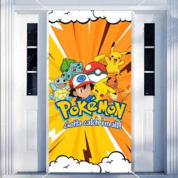 Pokémon Door Decorações Banner, Pikachu Bem-vindo Porta Capa, Foto Props, Fontes De Festa De Aniversário para Crianças - Image 2