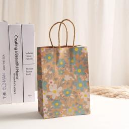 Embalagem De Presente De Papel Kraft Sacola, Flor Doce, Saco De Biscoito, Candy Favor Box para Aniversário, Baby Shower, Decoração Da Festa De Casamento, 4Pcs - Image 4