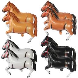Balões de folha em forma de cavalo animal, decoração do partido do tema do aniversário, chuveiro do bebê, festa do vaqueiro, suprimentos Air Globos, brinquedos das crianças, 4pcs - Image 1