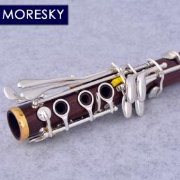 MORESKY-vermelho madeira profissional clarinete, jacarandá, Bb prata plated17 chaves, madeira maciça, Mopane Sib Klarnet, M19(OEM) - Image 6