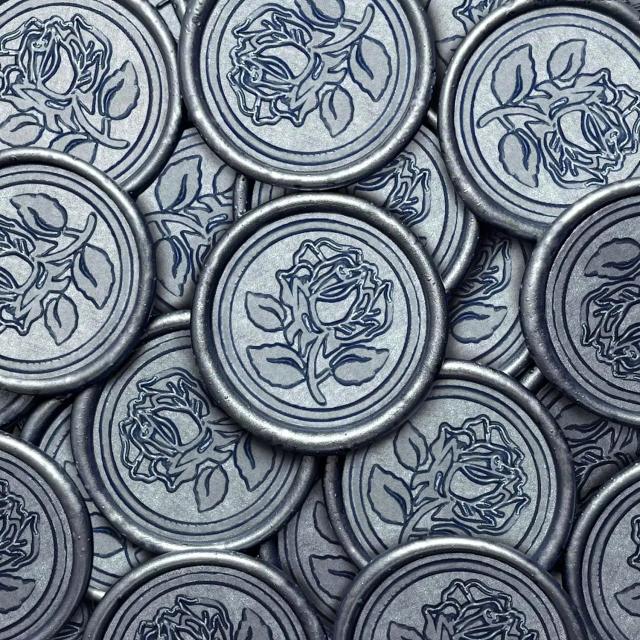 Adesivos de Selo de Cera Rosa Artesanais - 25 Peças para Casamentos, Envelopes e Presentes