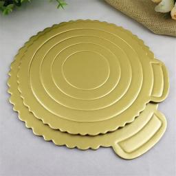 Round and Square Mousse Cake Boards, Food Grade Paper, Cozinha Baking Acessórios, Bandeja de Ouro, Bolo de Casamento Displays, Tapete de Ano Novo, 10 pcs - Image 6