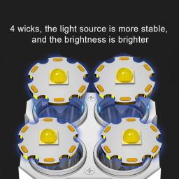 USB recarregável lanterna LED com Power Display e projetores laterais COB, tochas portáteis, Super Bright, Camping Light, 4 cabeças - Image 2