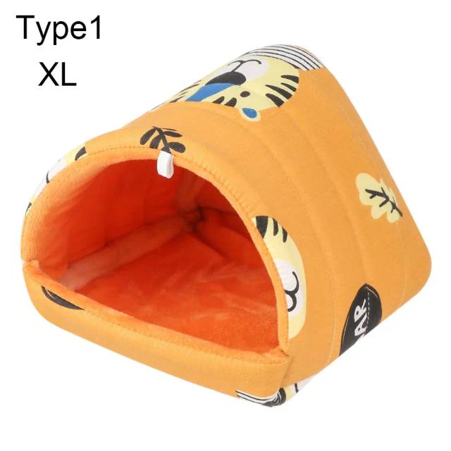 Cama Aconchegante para Animais Pequenos: Casa de Hamster, Ninho Macio para Cobaia, Esteira Quente para Coelhos e Esquilos
