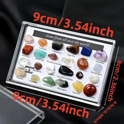 Caixa para Coleção de Pedras Preciosas Naturais, Cristal Quartzo, Pedra Colecionável Ametista, Amostra Mineral de Todo o Mundo, 24 Unidades, 1 Caixa - Image 3