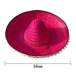 Chapéu de palha masculino e feminino legal Raffia sombrero, estilo mexicano, aba larga, colorido, chapéu de sol ao ar livre, festa de Halloween - Image 5