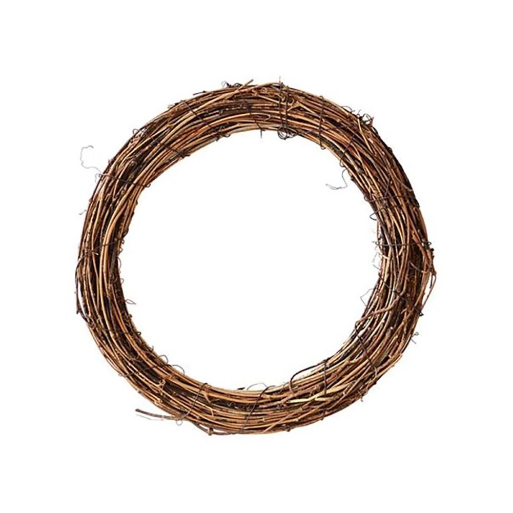 Rodada natural rattan grinalda, 10/15/20/25/30/40cm, anel de suspensão, para o casamento, festa de aniversário, diy - Image 1
