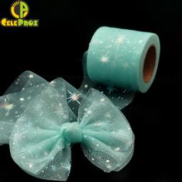 Tule Organza Ribbon Roll, Estrela Ilusória, Fita Iridescente para Gift Wrap, Clip de Cabelo, Tutu, Saia Pom, Decoração DIY, 6cm, 25 jardas - Image 4