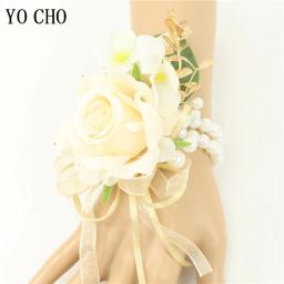 Pulseira Elástica Pérola para a Noiva, Acessórios para Decoração DIY, Handmade Corsage, Pulseira para Festa na Praia, 10 Pcs - Image 6
