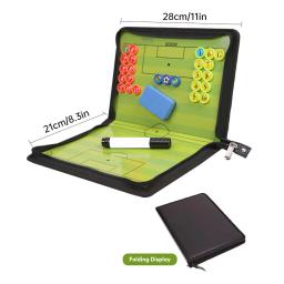 Dobrável Coach Board com Pen Prancheta, Zíper Magnético, Táticas de Futebol, Estratégia Board, Hot - Image 6