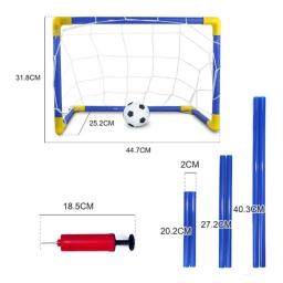 Mini dobrável crianças interior/exterior durável treinamento de futebol esporte jogar jogos kit portátil bola de futebol net gol conjunto crianças presente - Image 2