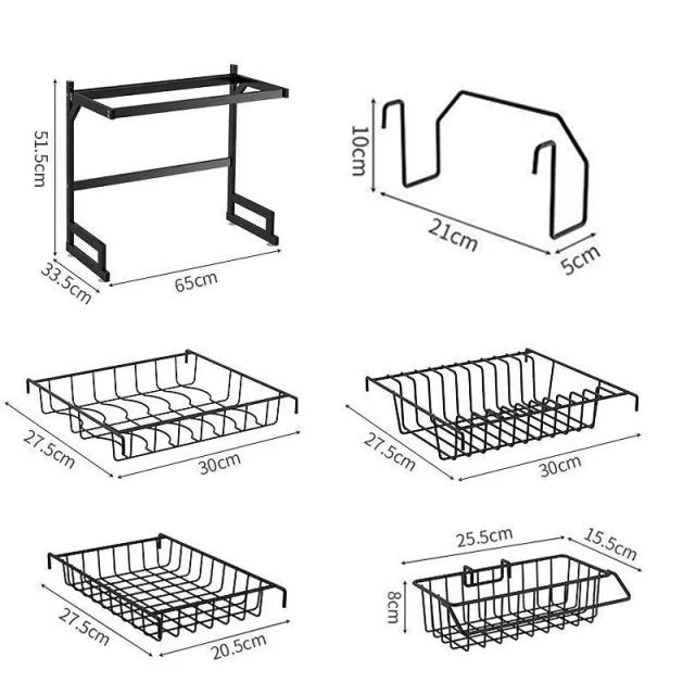 Escorredor de cozinha multifuncional com porta-copos, porta-facas e organizador de pratos