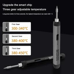 USB Ferro de Solda Digital, Temperatura Ajustável, Bateria 800mAh, Solda Inteligente, Ferramenta de Solda, 300-450 ℃, Interface Tipo-C - Image 2