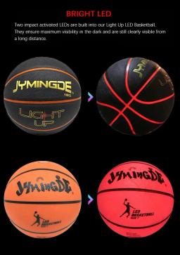 Basquete PU brilhante com luz LED, bola de rua luminosa, brilho no escuro, bola de borracha, tamanho 7 - Image 2