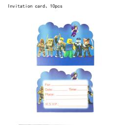 Roblox Cartões De Convite Para Crianças, Decoração De Festa De Aniversário, Tipo De Página Única, Cartões De Papel De Evento, Favores De Meninos, Decoração De Festa, 10PCs - Image 4