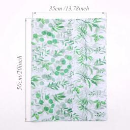 Padrão de Folha Verde Papel De Tecido, Perfeito para Embrulho, Artesanato DIY, Decorações De Festa De Casamento, 50x35cm, 20 Folhas - Image 3