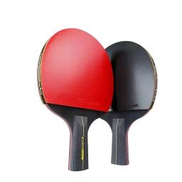 Conjunto de raquete de tênis de mesa profissional Ping Pong, espinhas em borracha, alta qualidade, lâmina Bat Paddle com saco, 6 estrelas, 2pcs - Image 2