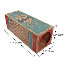 Brinquedo do gato do animal de estimação dobrável caixa de papel kraft casa dupla maneira túnel engraçado impressão casa do gato brinquedo acessórios para animais estimação suprimentos cão túnel tubo - Image 6