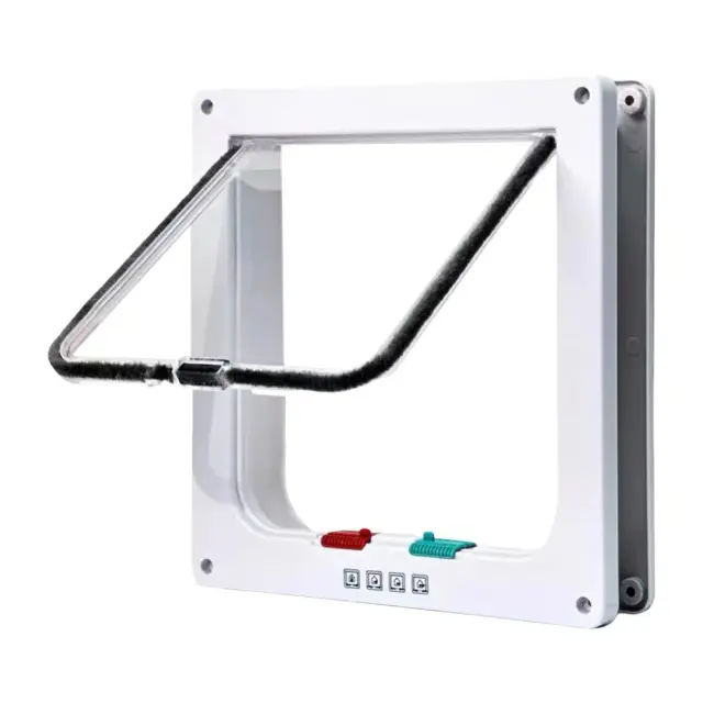 Porta Deslizante para Animais de Estimação com Sistema de Bloqueio 4 Direções e Controle, Ideal para Gatos e Cães