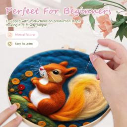 GATYZTORY-DIY Pintura De Feltragem De Lã Com Kit De Bordado, Animal Artesanato Agulha, Decoração De Casa, Quadro 20x20cm - Image 2