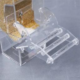 Prova automática da umidade da janela do alimentador do pássaro Anti-derramando acessórios transparentes da gaiola da caixa do alimento do copo para o animal pequeno do papagaio - Image 3
