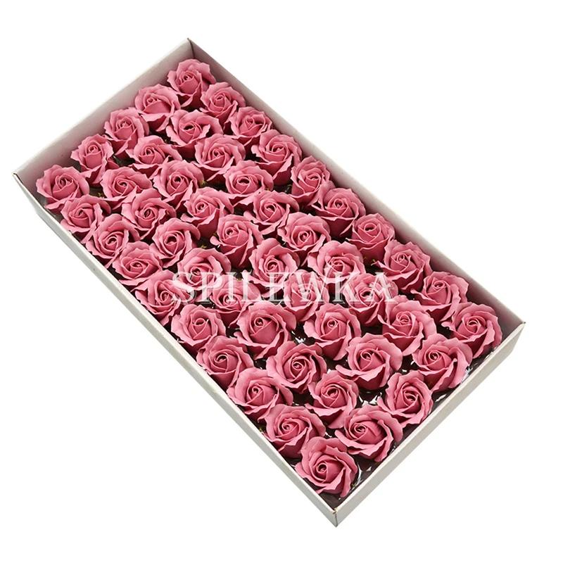 Spilewka rosa de 3 camadas com pétalas encaracoladas, cabeças de flores falsas, caixa de presente diy para casamento, dia dos namorados, decoração de casa, flor artificial - Image 1