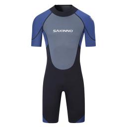 Traje de neoprene à prova de frio masculino, traje de mergulho manga curta, traje de natação, roupa de banho com snorkel, 2-3mm - Image 1