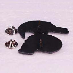Alfinete de lapela esmaltada para crianças, crachá para mochila, broches de chapéu e colarinho, corvo em relevo e caveira - Image 2