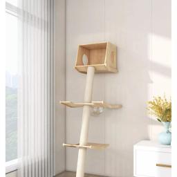 Grandes árvores e torres de madeira do gato, Arranhador para brinquedos para gatos, Gym Hiding House, Almofada de dormir, Almofada de resfriamento, Animais de estimação, Luxo - Image 6
