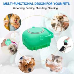 Pet Dog Shampoo Brush, Cat Massage Comb, Grooming Scrubber para banho de cabelo curto, borracha de silicone macia, 2.7oz, 80ml - Image 5