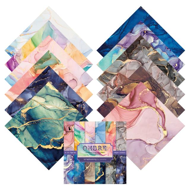 Pacote de 12 Folhas de Papel de Scrapbook Estampado 6x6 Polegadas para Cardmaking e DIY de Frames Decorativos