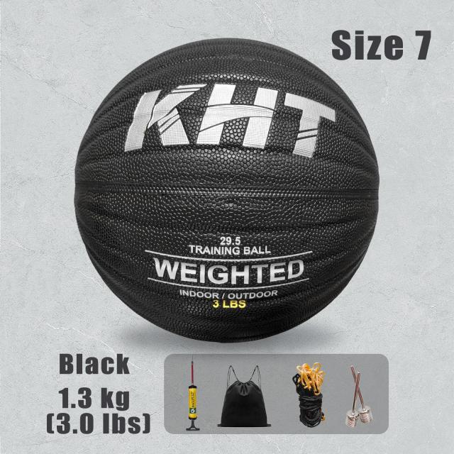 Basquete KHT Premium 1/1.3/1.5KG Tamanho 7 em Couro PU - Ideal para Treinamento Interno e Externo para Jovens Adultos e Jogadores Profissionais