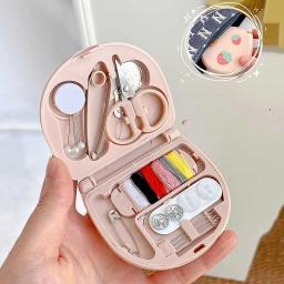 Mini Kits De Viagem De Ferramentas De Costura, Botões Portáteis Pinos, Caixas De Armazenamento De Costura, Trabalho Doméstico Manual, Tesoura, Dedal, Conjunto De Linhas De Agulha - Image 3