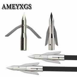 3/6 pçs arco de pesca setas peixe broadheads ponta de aço inoxidável 2 lâmina expansível flecha tiro com arco caça acessórios - Image 1